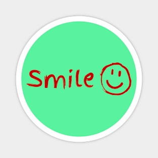 Smile and Be Happy Red Design Magnet